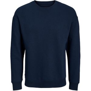 JACK & JONES Star basic sweat crew neck regular fit, heren sweatshirt katoenmengsel met O-hals, blauw
