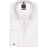 OLYMP Level 5 body fit overhemd, smoking overhemd, wit, gladde stof met Kent kraag 42