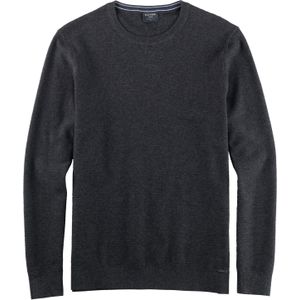 OLYMP Casual modern fit pullover katoen, antraciet -  Maat: S