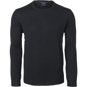 OLYMP modern fit trui wol, O-hals, zwart -  Maat: 4XL