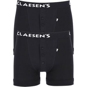 Claesen's Basics boxers (2-pack), retro rib heren boxers met gulp, zwart -  Maat: M