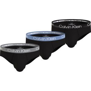 Calvin Klein Hipster Briefs (3-pack), heren slips, zwart met gekleurde tailleband -  Maat: XL