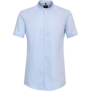 VENTI body fit overhemd, korte mouw, structuur, blauw