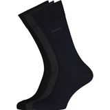 BOSS regular socks (3-pack), herensokken katoen, zwart, grijs en blauw -  Maat: 39-42