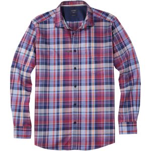 OLYMP Casual regular fit overhemd, flanel, rood geruit