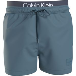 Calvin Klein Short Drawstring double waistband swimshort, heren zwembroek, blauw -  Maat: L