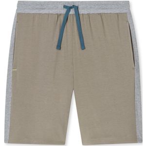 SCHIESSER Mix+Relax loungebroek kort, heren bermuda biokatoenen strepen bruin-grijs