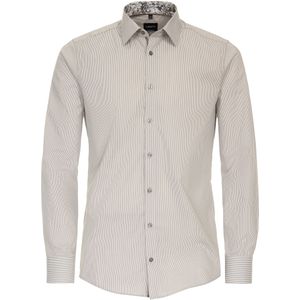 VENTI modern fit overhemd, popeline, beige gestreept