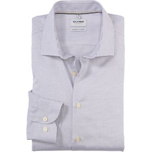 OLYMP Level 5 body fit overhemd, popeline, taupe dessin