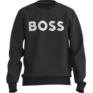 BOSS Soleri regular fit trui katoen, heren sweatshirt middeldik, zwart