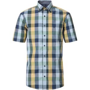 CASA MODA Sport comfort fit overhemd, korte mouw, chambray, geel geruit