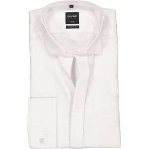 OLYMP Luxor modern fit overhemd, smoking overhemd, wit, gladde stof met wing kraag 43