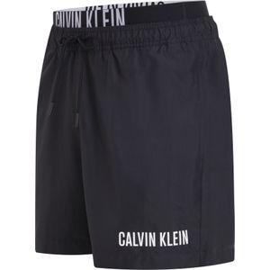 Calvin Klein Medium Drawstring double waistband swimshort, heren zwembroek, zwart -  Maat: L