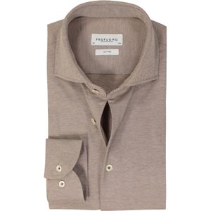 Profuomo slim fit heren overhemd, jersey, camel