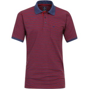 Redmond regular fit heren polo, pique, rood gestreept