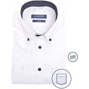Ledub modern fit overhemd, korte mouw, wit 46
