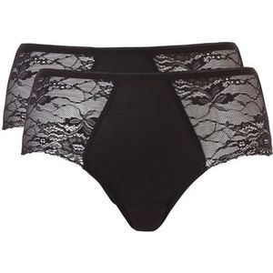 TEN CATE Basics women midi met kant (1-pack), dames slip middelhoge taille, zwart