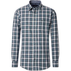 CASA MODA Sport casual fit overhemd, twill, groen met blauw, beige en wit geruit