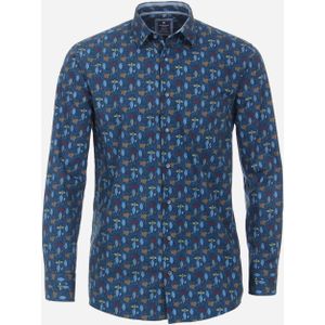 3 voor 99 | Redmond modern fit overhemd, popeline, blauw dessin 43/44