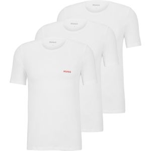 HUGO T-shirts regular fit (3-pack), heren T-shirts O-hals, wit -  Maat: XS