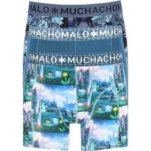 Muchachomalo heren boxershorts (3-pack), heren boxers normale lengte, Elebudha Virtualreality, print en blauw -  Maat: XXL