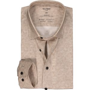 OLYMP 24/7 modern fit overhemd, tricot, bruin melange 42
