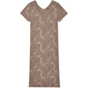 SCHIESSER selected! premium inspiration T-shirt, dames slaapshirt korte mouw V-hals klei