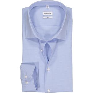 Seidensticker slim fit overhemd, lichtblauw geruit