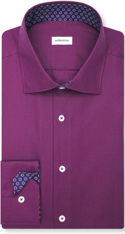 Seidensticker slim fit overhemd, popeline, paars