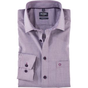 OLYMP modern fit overhemd, mouwlengte 7, structuur, paars