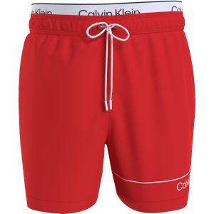 Calvin Klein Medium Drawstring double waistband swimshort, heren zwembroek, rood -  Maat: XL
