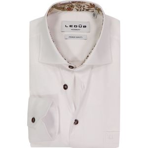 Ledub - Modern Fit - Overhemd - Wit - Strijkvriendelijk