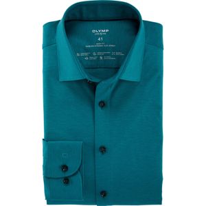 OLYMP 24/7 Level 5 body fit overhemd, tricot, smaragdgroen