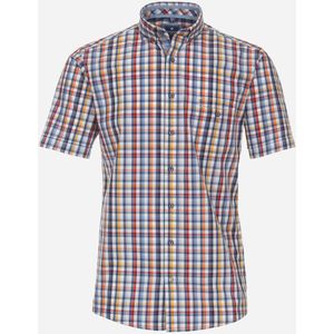 3 voor 99 | Redmond comfort fit overhemd, korte mouw, popeline, rood geruit