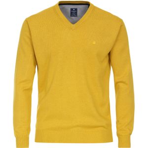 Redmond heren trui katoen, V-hals, geel (middeldik)