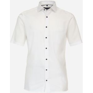 CASA MODA modern fit overhemd, korte mouw, dobby, wit 49