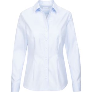Seidensticker dames blouse slim fit, twill, lichtblauw -  Maat: 46