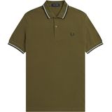 Fred Perry M3600 polo twin tipped shirt, pique, Uniform Green / Light Ice / Night Green -  Maat: XXL