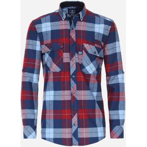 3 voor 99 | Redmond comfort fit overhemd, popeline, rood geruit 47/48