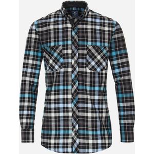 3 voor 99 | Redmond comfort fit overhemd, popeline, zwart geruit 45/46