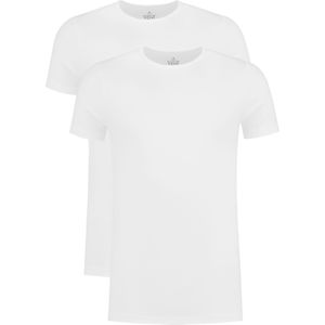 VENT strak model T-shirt O-hals (2-pack), wit -  Maat: L