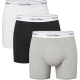 Calvin Klein Boxer Briefs (3-pack), heren boxers extra lang, zwart, grijs, wit -  Maat: XL
