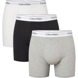 Calvin Klein Boxer Briefs (3-pack), heren boxers extra lang, zwart, grijs, wit -  Maat: S