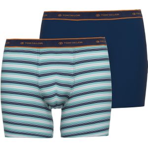 TOM TAILOR heren boxer normale lengte (2-pack), middengroen gestreept
