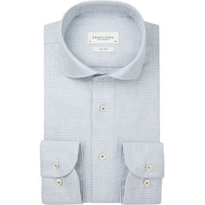 Profuomo - Slim Fit - Heren Overhemd - Donkerblauw - Dobby