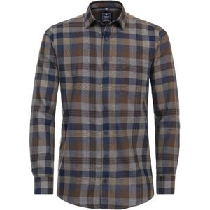 3 voor 99 | Redmond comfort fit overhemd, popeline, bruin geruit