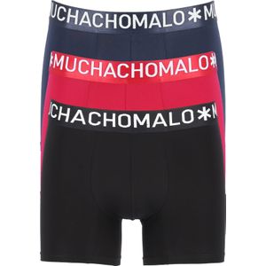 Muchachomalo Light Cotton boxershorts (3-pack), heren boxers normale lengte, blauw, rood en zwart -  Maat: M
