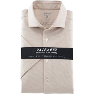 OLYMP 24/7 Level 5 body fit overhemd, korte mouw, tricot, natuur