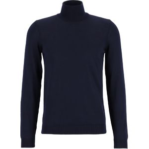 BOSS Musso, heren trui wol, slim fit coltrui, donkerblauw -  Maat: XXL