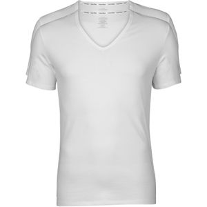 Calvin Klein Modern Cotton T-shirts (2-pack), stretch V-hals, wit -  Maat: M